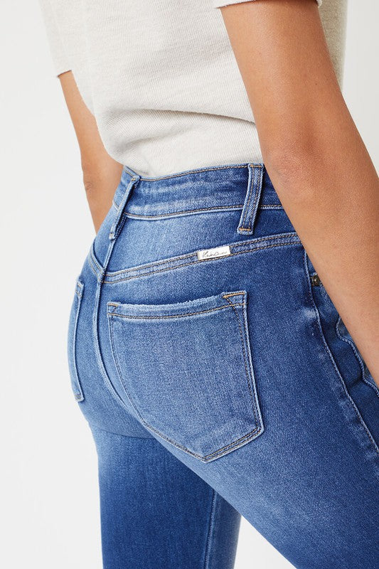 Kvinders Skinny Jeans Høj Talje Med Kantdetaljer 6