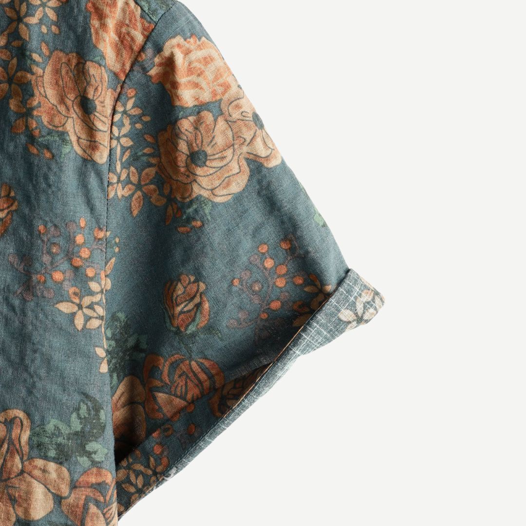 Kvinders Skjorte Vintage Blomstret Letvægt 4