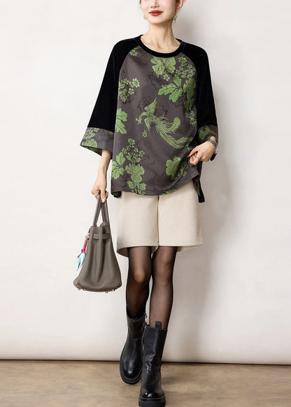 Kvinders Skjortetop Boho Patchwork Stil 4