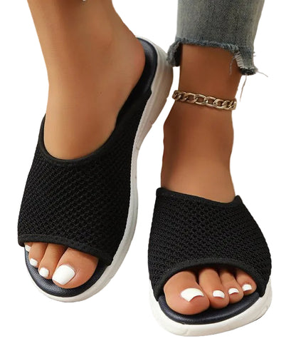 Kvinders Slide Sandaler med Peep Toe 0