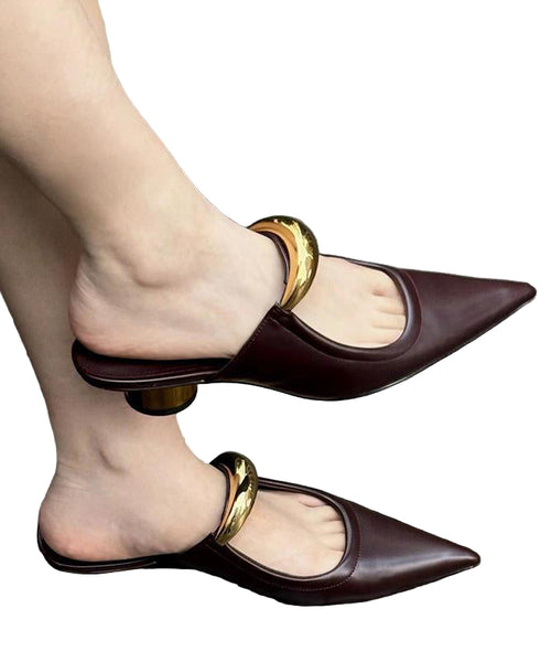 Kvinders Slide Sandaler med Spids Tå 0