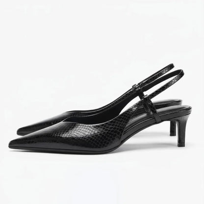 Kvinders Slingbacks Med Spids Tå I Blank Finish 5