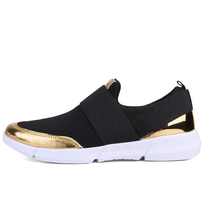 Kvinders Slip-On Sneakers Med Guld Accenter 2