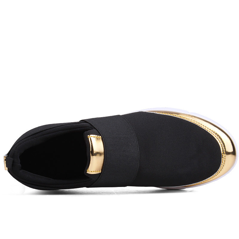 Kvinders Slip-On Sneakers Med Guld Accenter 3