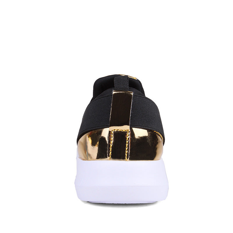 Kvinders Slip-On Sneakers Med Guld Accenter 4