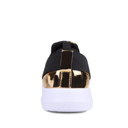 Kvinders Slip-On Sneakers Med Guld Accenter 4