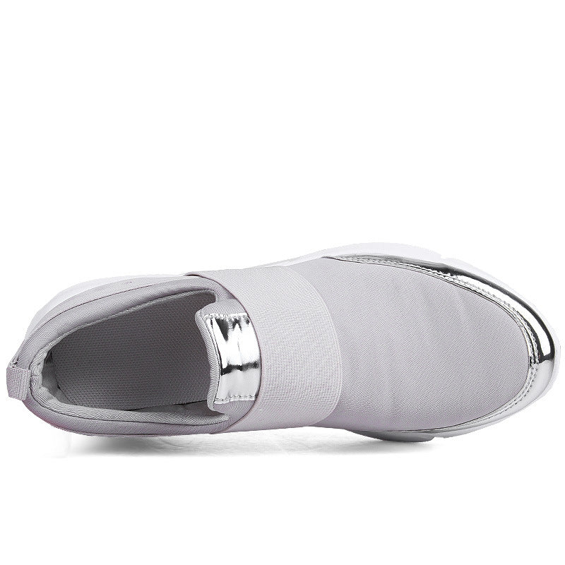Kvinders Slip-On Sneakers Med Guld Accenter 5