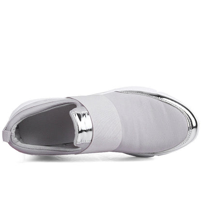 Kvinders Slip-On Sneakers Med Guld Accenter 5