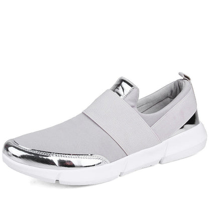 Kvinders Slip-On Sneakers Med Guld Accenter 6