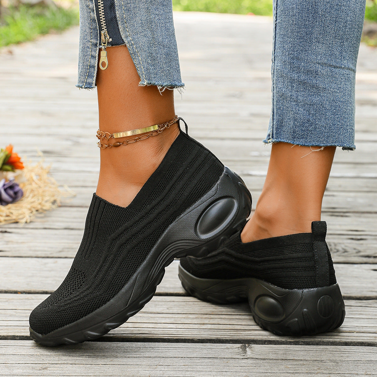 Kvinders Slip-On Sneakers med Åndbar Mesh 2