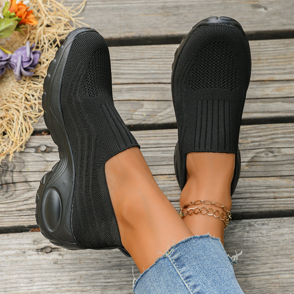 Kvinders Slip-On Sneakers med Åndbar Mesh 3