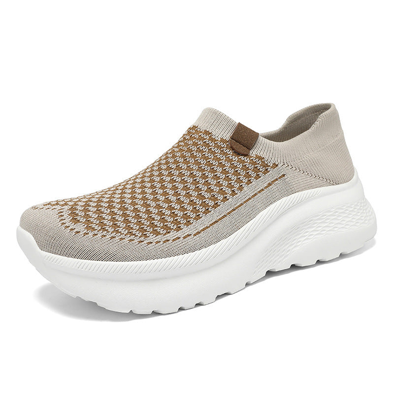 Kvinders Slip-On Sneakers med Elastisk Skaft og Letvægtsdesign 0