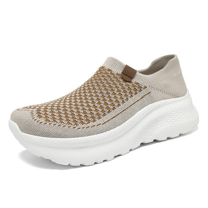 Kvinders Slip-On Sneakers med Elastisk Skaft og Letvægtsdesign 0