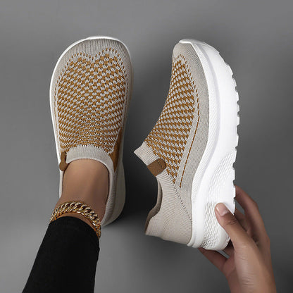 Kvinders Slip-On Sneakers med Elastisk Skaft og Letvægtsdesign 1