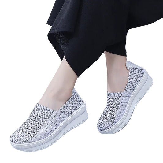 Kvinders Slip-On Sneakers med Flettet Design 0