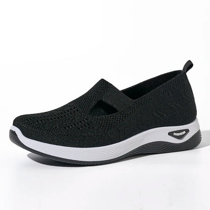 Kvinders Sneakers Åndbar Mesh Casual Sko Flade Strikkede Sko 7