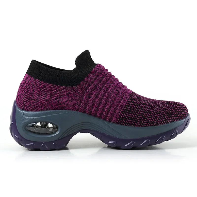 Kvinders Sneakers Platform Åndbart Stof 4