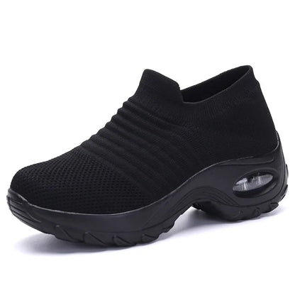 Kvinders Sneakers Platform Åndbart Stof Gummi 6