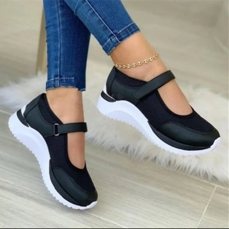 Kvinders Sneakers Strikket Casual Gummi Sål 2