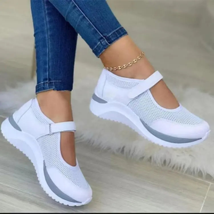 Kvinders Sneakers Strikket Casual Gummi Sål 6