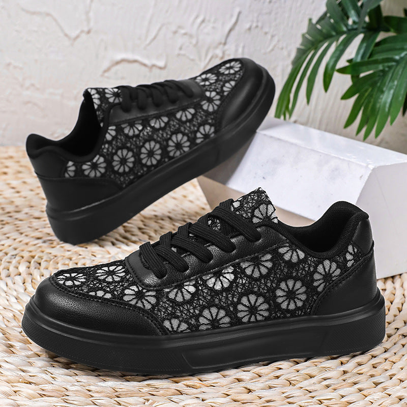 Kvinders Sneakers med Blomsterdesign og Skridsikker Sål 0
