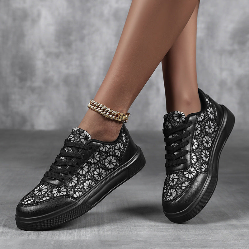 Kvinders Sneakers med Blomsterdesign og Skridsikker Sål 3