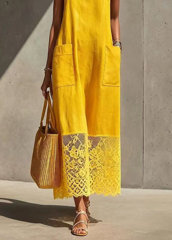 Kvinders Sommerkjole Patchwork med Spaghetti Stropper 4