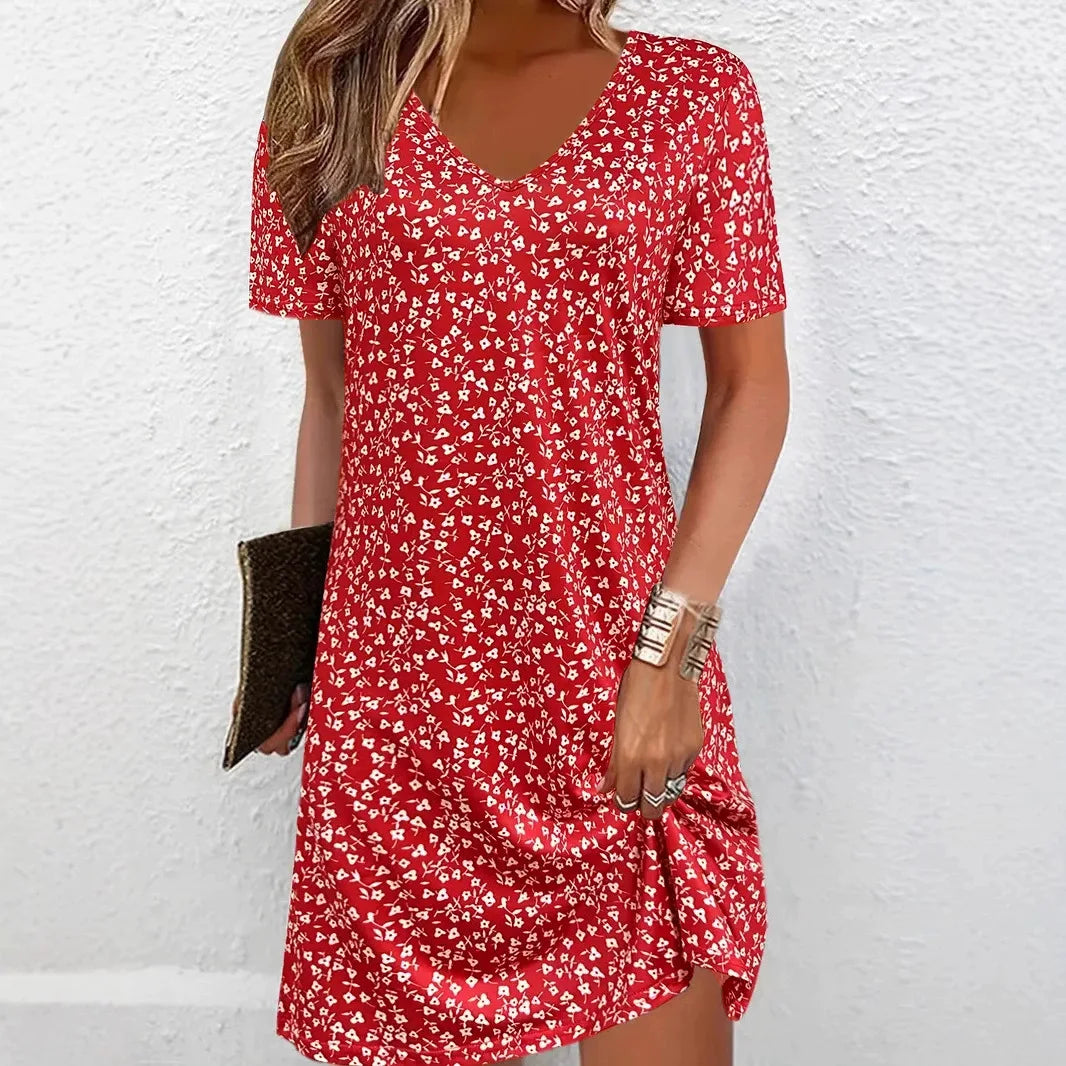 Kvinders Sommerkjole med Blomsterprint 0