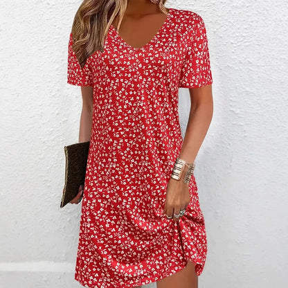 Kvinders Sommerkjole med Blomsterprint 0