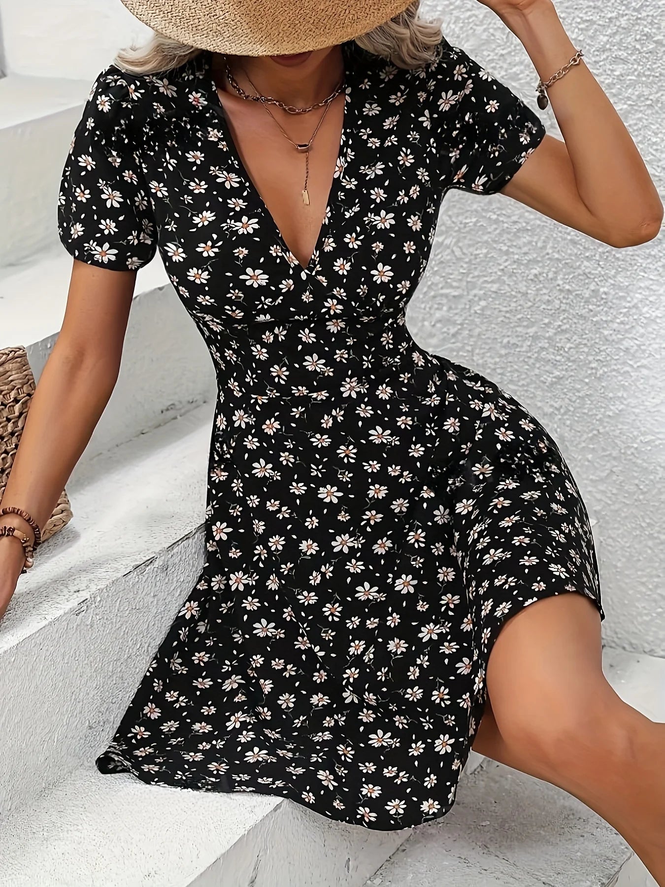 Kvinders Sommerkjole med Blomsterprint 5