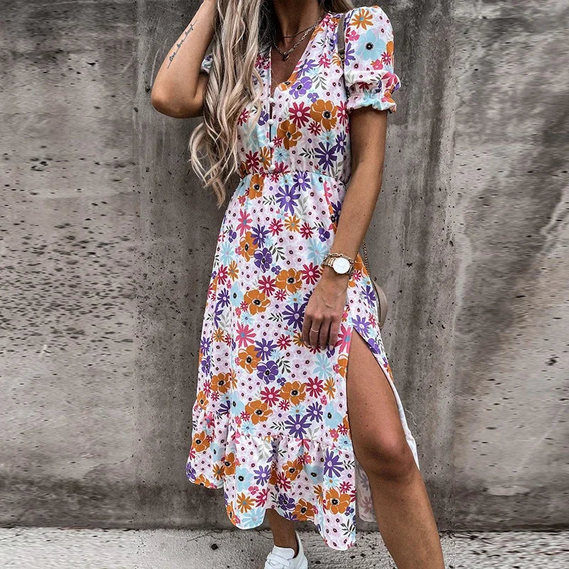 Kvinders Sommerkjole med Blomstertryk 4
