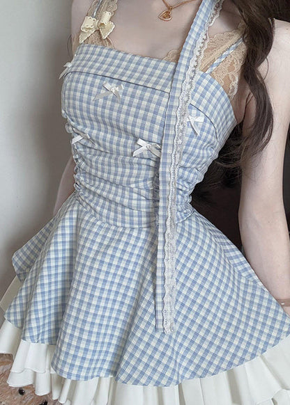 Kvinders Sommerkjole med Plaid Mønster og Spaghetti Stropper 4