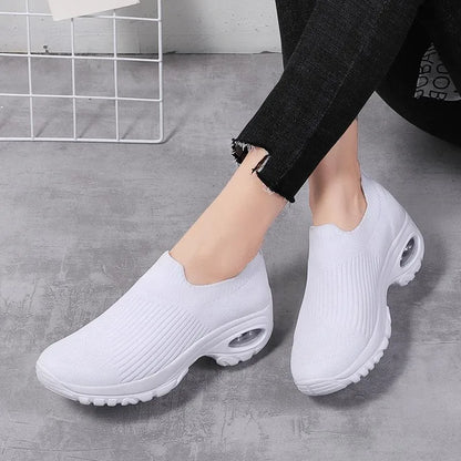 Kvinders Sport Sneakers Wedge Platform Åndbar Tekstil 3