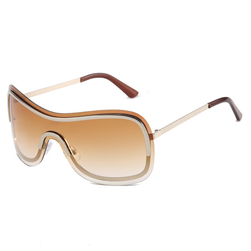 Kvinders Sporty Oversized Solbriller med Moderne Design 5