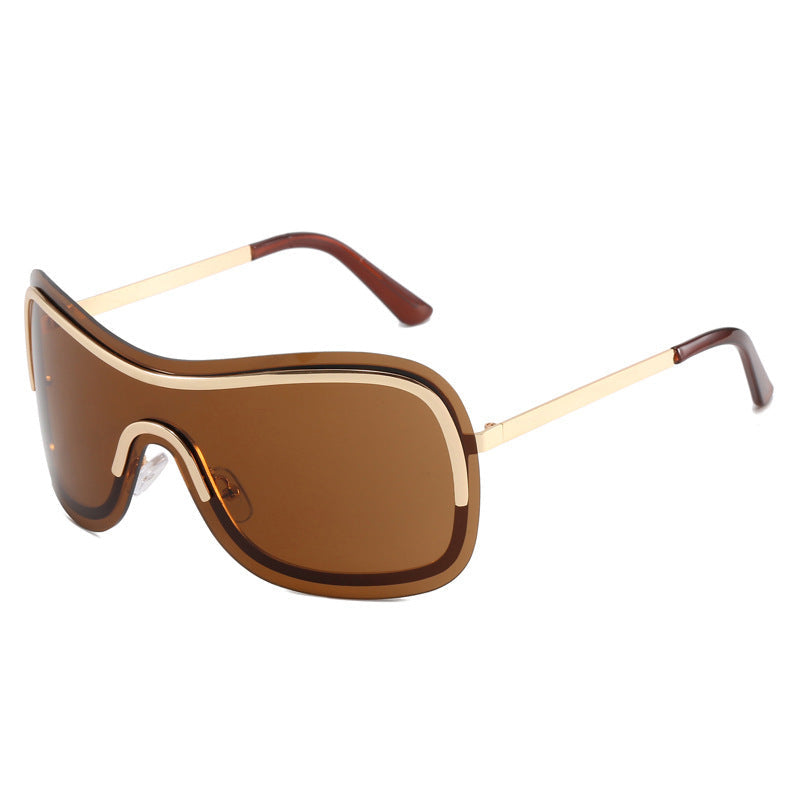 Kvinders Sporty Oversized Solbriller med Moderne Design 9