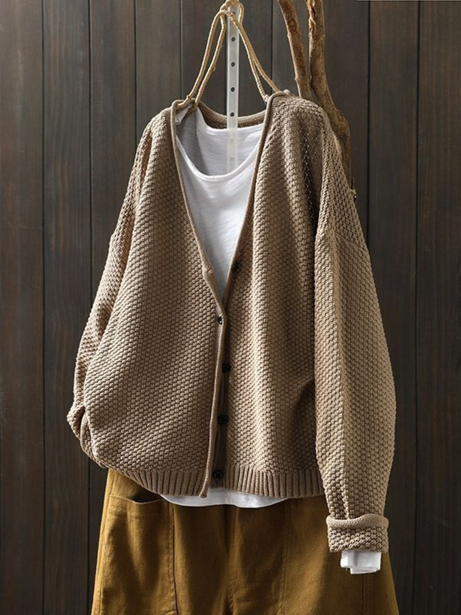 Kvinders Strik Cardigan Med V-udskæring 3