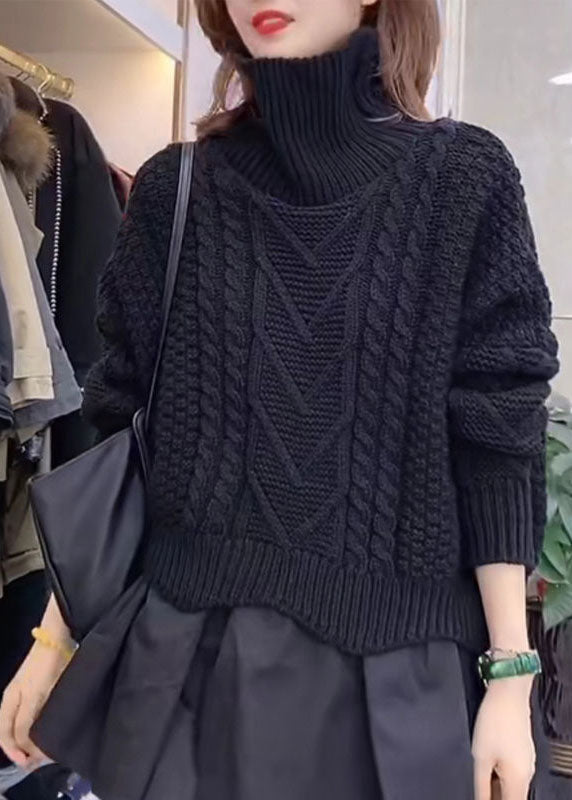 Kvinders Strik Sweater Turtleneck Løs Pasform 2