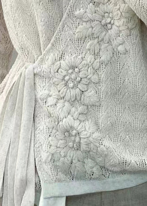 Kvinders Strik Top med Snørebånd og Patchwork 4