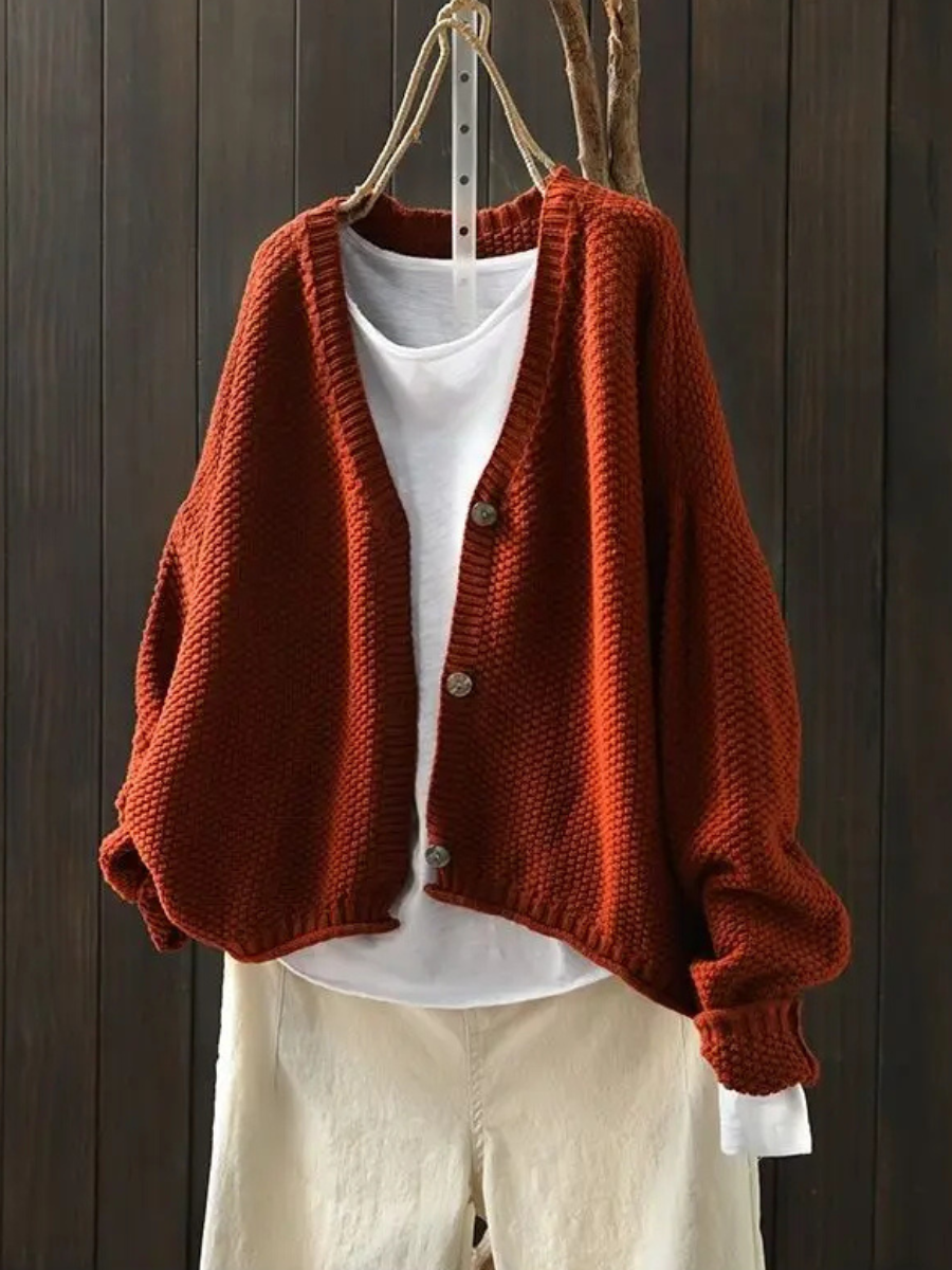 Kvinders Strikket Cardigan med V-hals 2