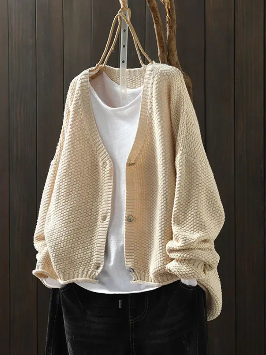 Kvinders Strikket Cardigan med V-hals 3