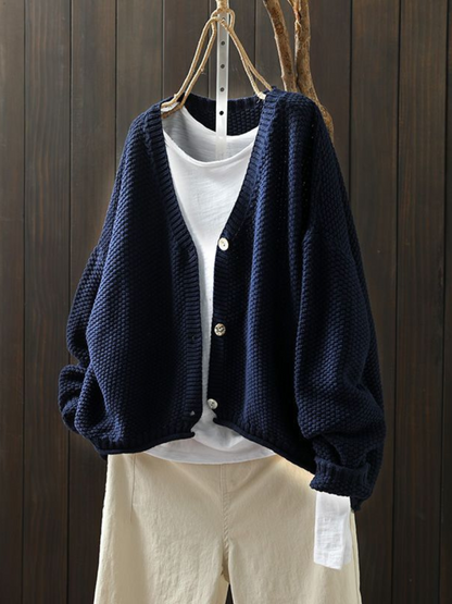 Kvinders Strikket Cardigan med V-hals 5