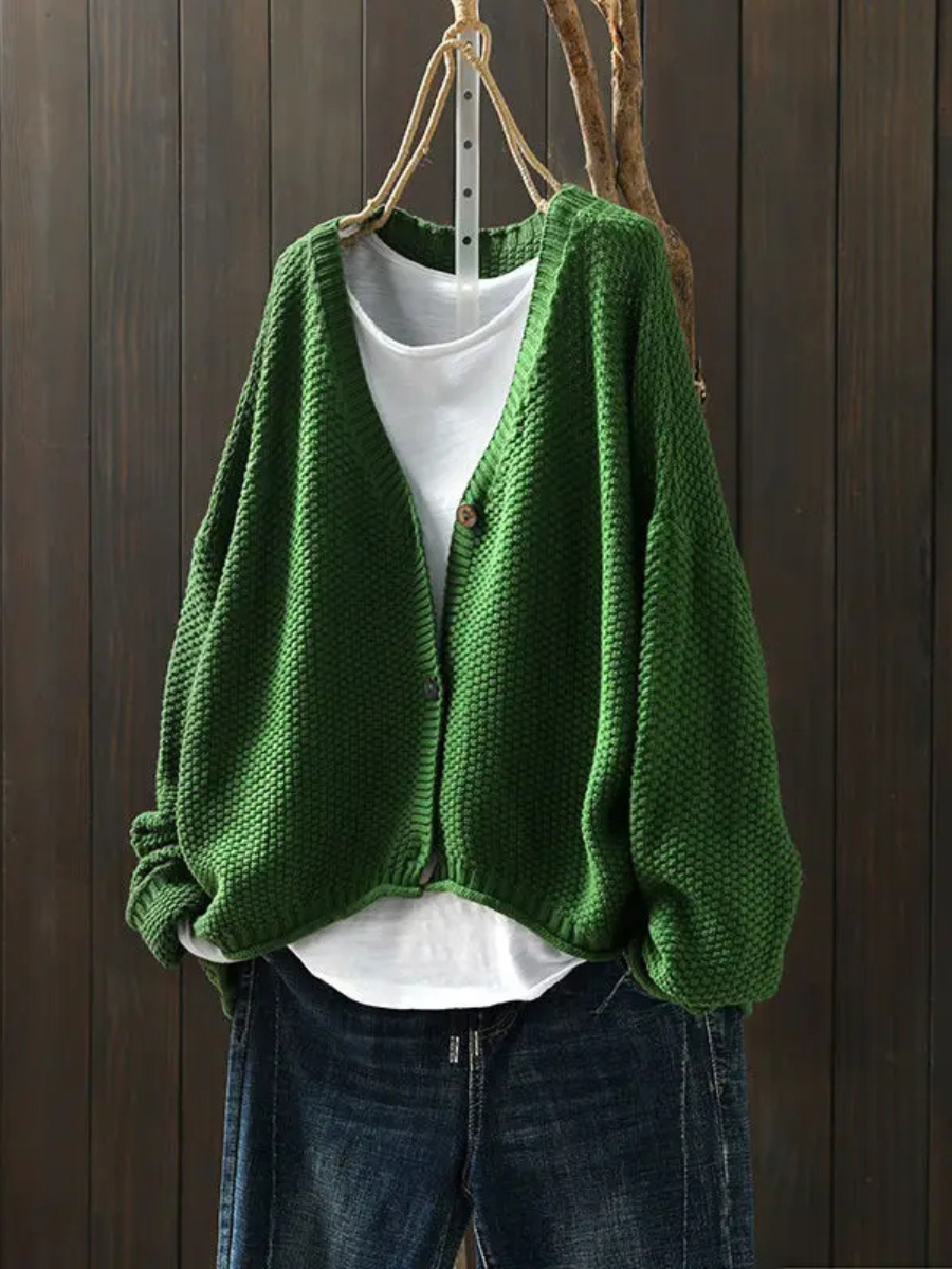 Kvinders Strikket Cardigan med V-hals 6
