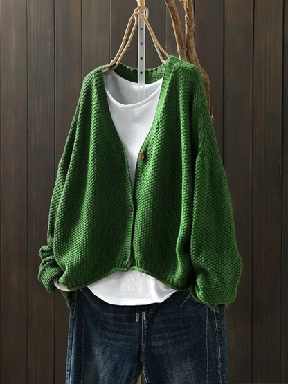Kvinders Strikket Cardigan med V-hals 6