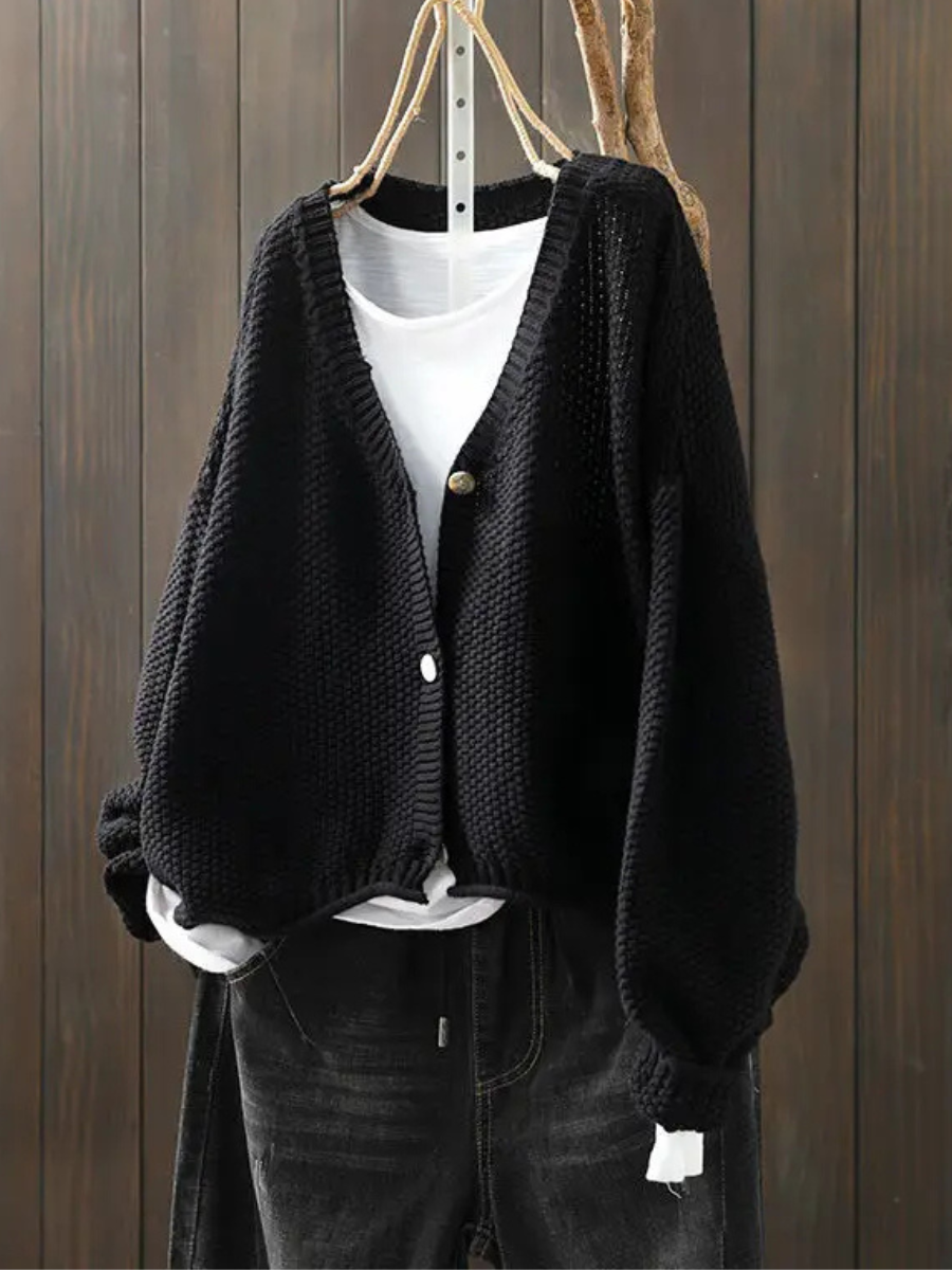 Kvinders Strikket Cardigan med V-hals 7