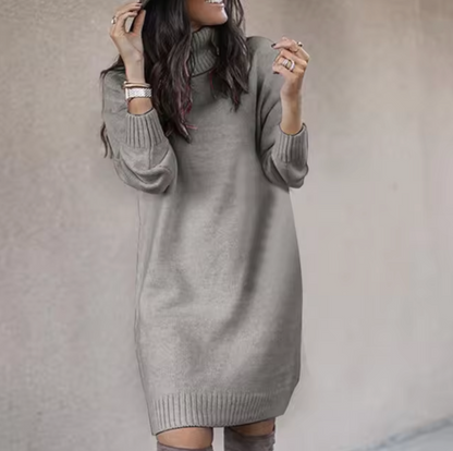Kvinders Strikket Kjole Casual Stil 4
