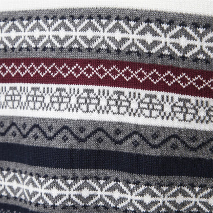 Kvinders Strikket Sweater Retro Mønster Halv Lynlås 4