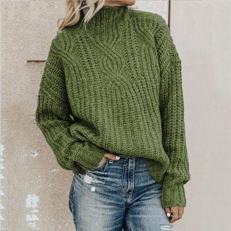 Kvinders Strikket Sweater Rund Hals 1