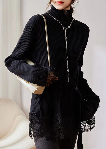 Kvinders Strikket Sweater med Rullekrave 3