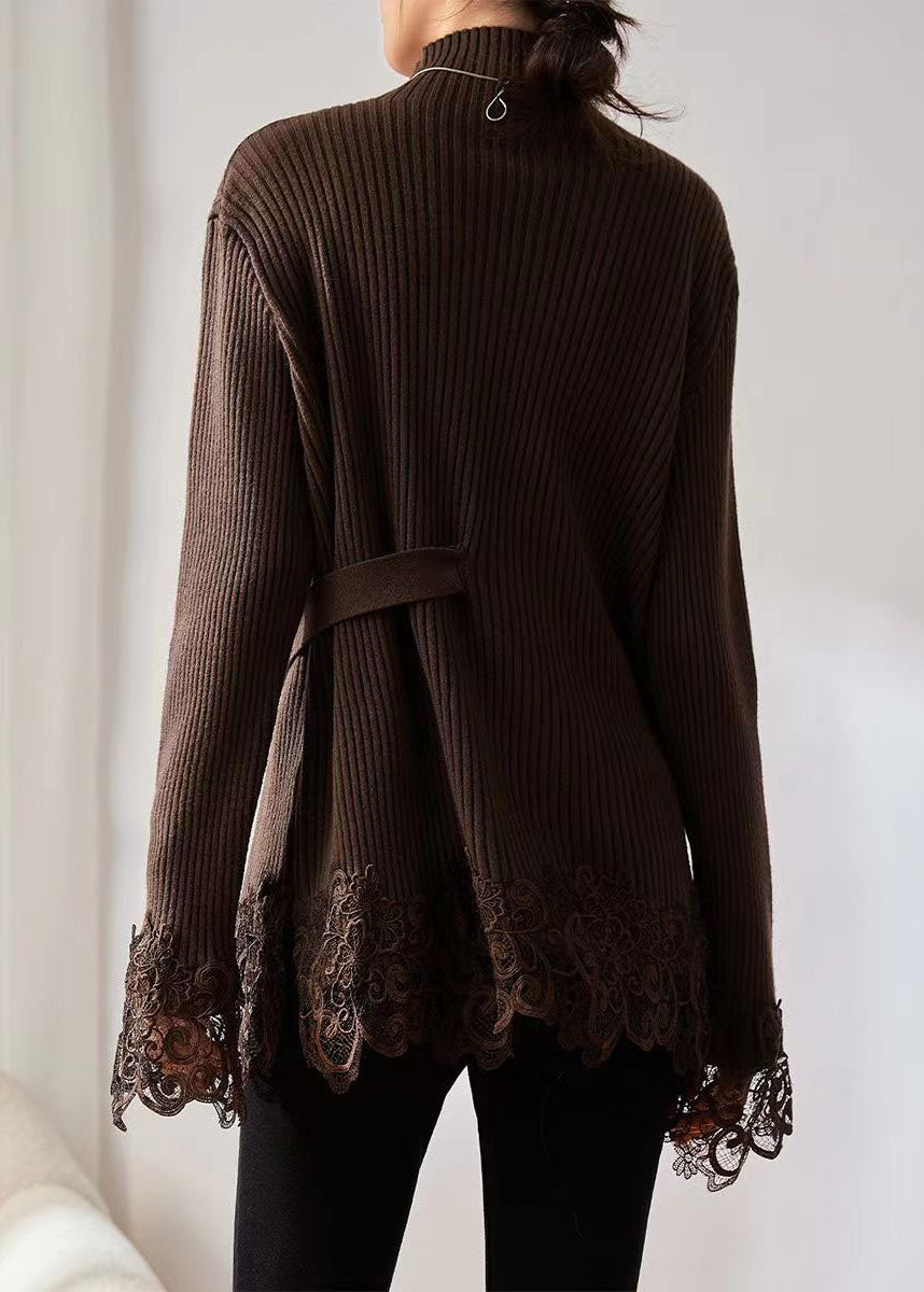 Kvinders Strikket Sweater med Rullekrave 4