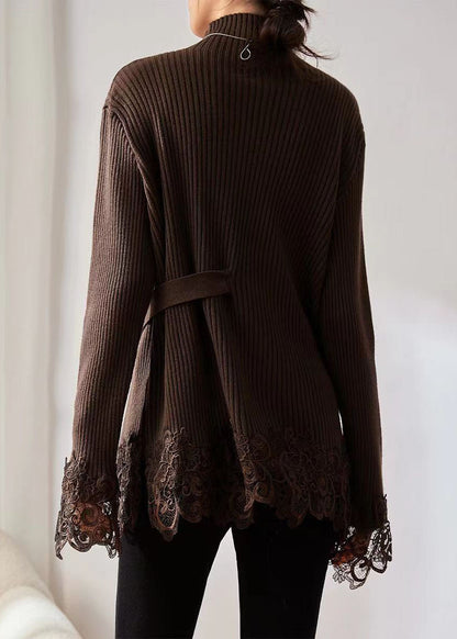 Kvinders Strikket Sweater med Rullekrave 4